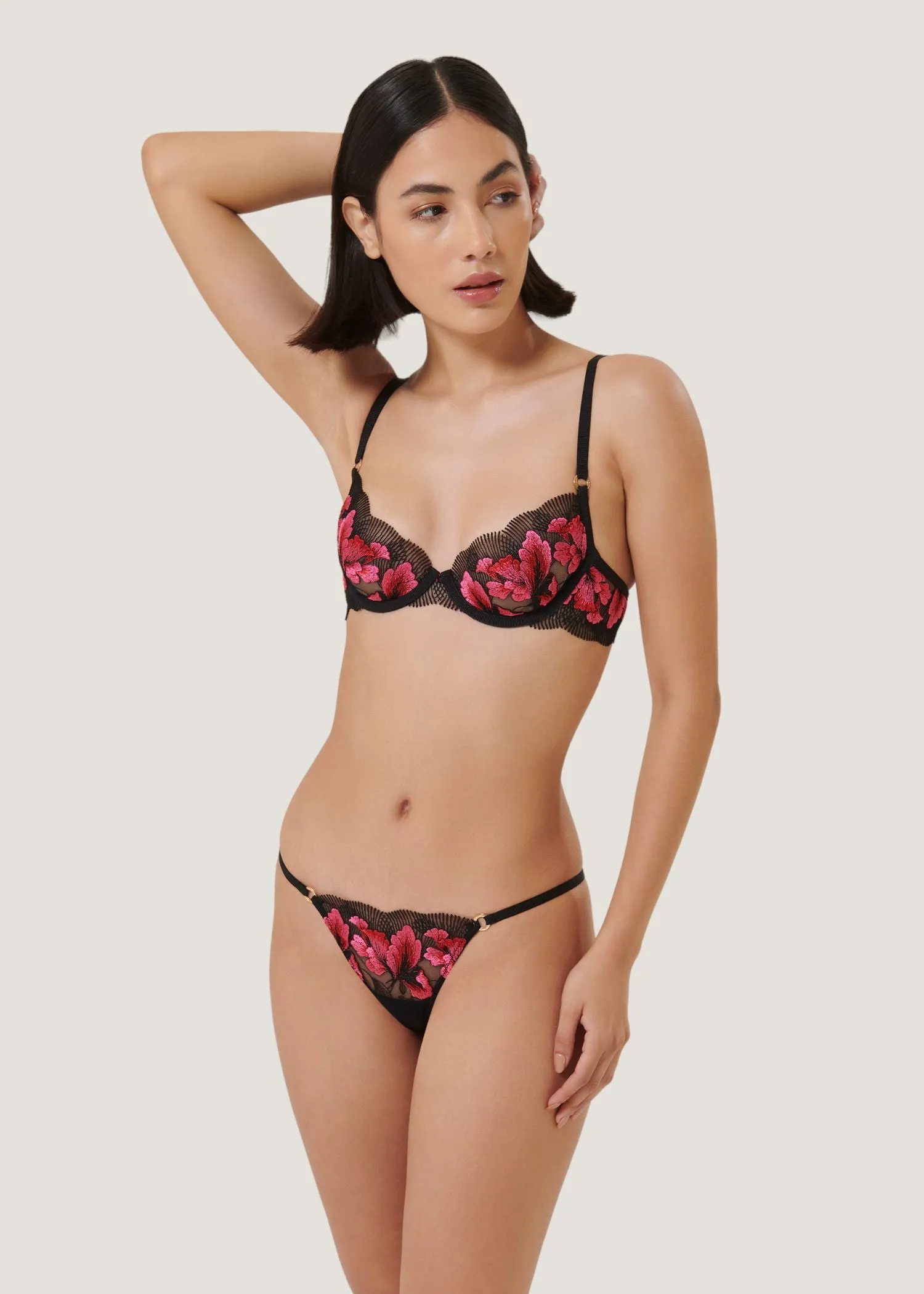 Vivienne Thong (Fuchsia Pink/Red/Black)