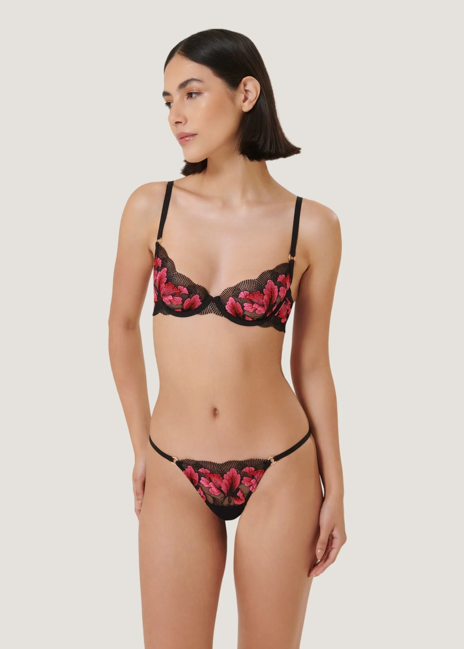 Vivienne Thong (Fuchsia Pink/Red/Black)