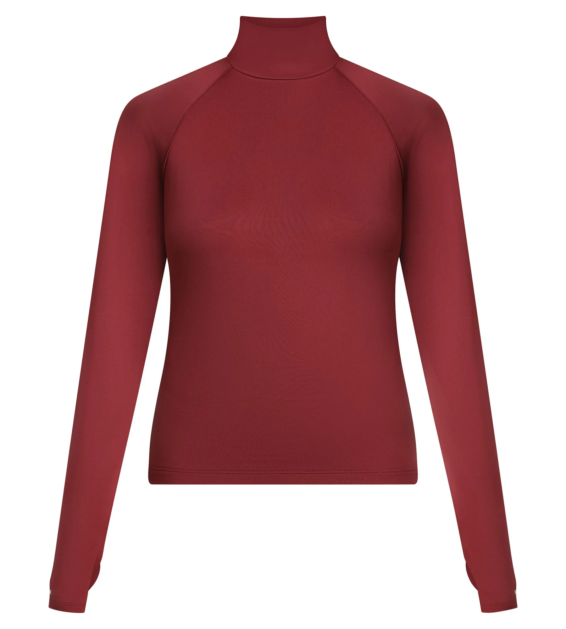 Women's sports top with high collar in Bordeaux microfiber Dim Move